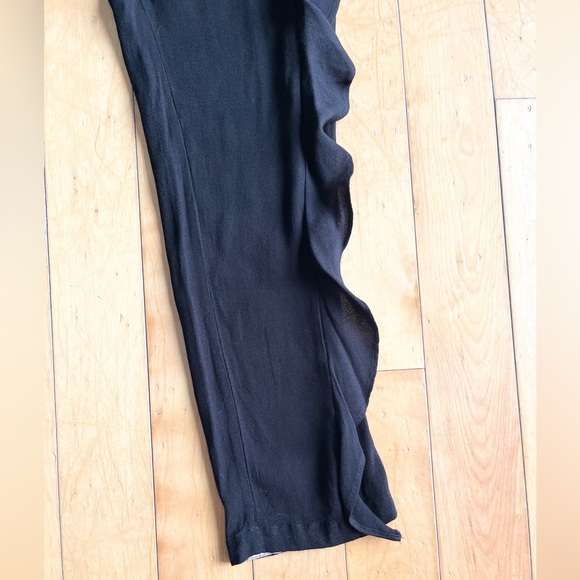 Noa Noa Relaxed Fit Boho Flowy Ruffle Black Pants with Elastic Waist – Size 40 - Picture 2 of 9
